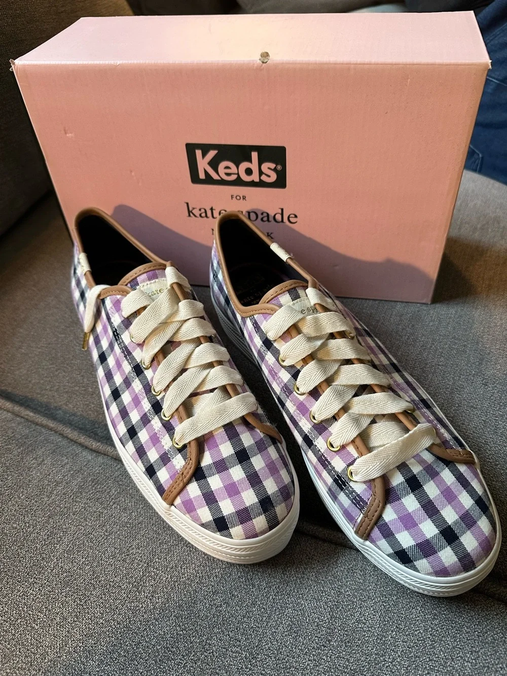 Keds x Kate Spade New York Triple Kick Gingham Sneakers New in Box Size 10